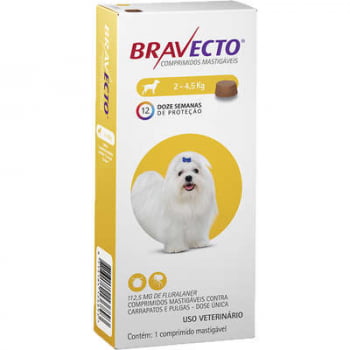 Antipulgas e Carrapatos MSD Bravecto para Cães de 2 a 4,5 kg